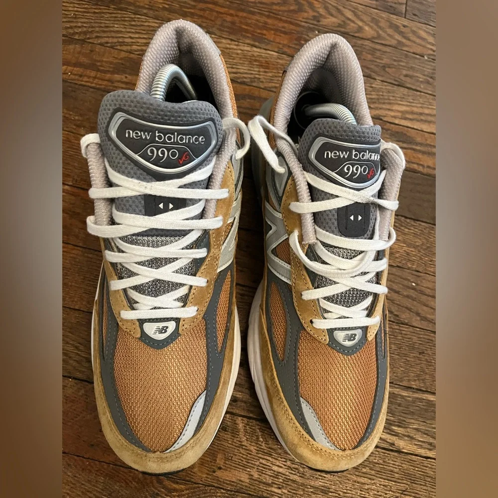 New Balance 990v6 Made in USA Tan Brown Grey Sneakers Men’s 9.5 D U990TN6 EUC - Picture 3 of 7